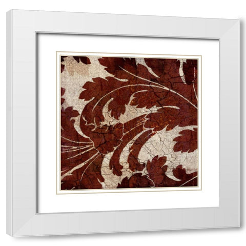 Crackled Tile II White Modern Wood Framed Art Print with Double Matting by Montillio, Louise
