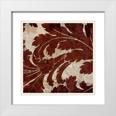 Crackled Tile II White Modern Wood Framed Art Print with Double Matting by Montillio, Louise