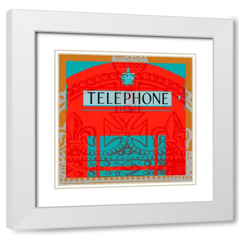 London Calling II White Modern Wood Framed Art Print with Double Matting by Montillio, Louise