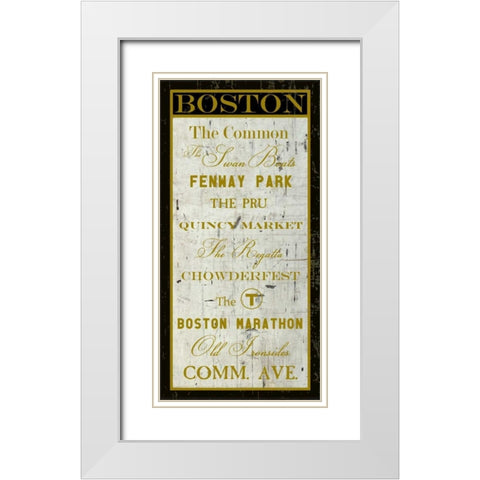 City Words I White Modern Wood Framed Art Print with Double Matting by Montillio, Louise
