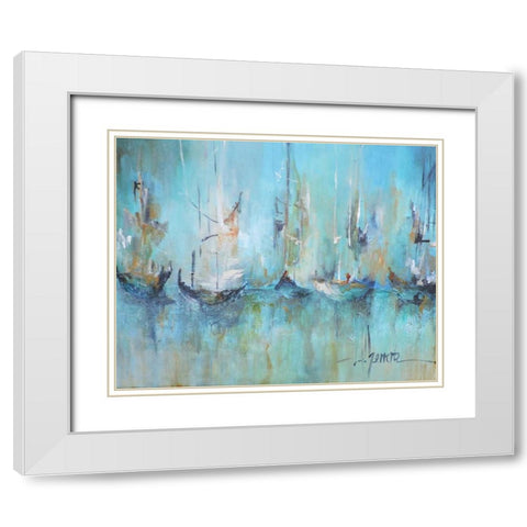 Altamar White Modern Wood Framed Art Print with Double Matting by Herrera, Leticia
