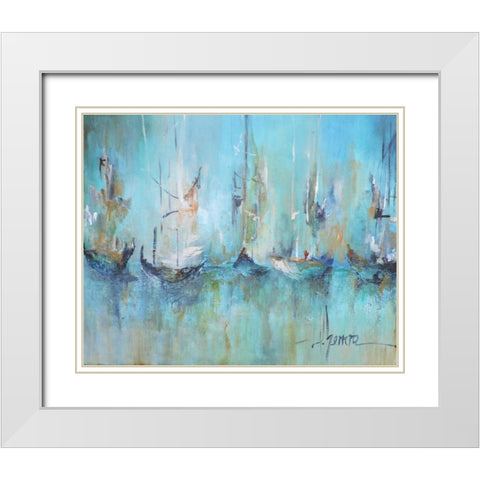 Altamar White Modern Wood Framed Art Print with Double Matting by Herrera, Leticia