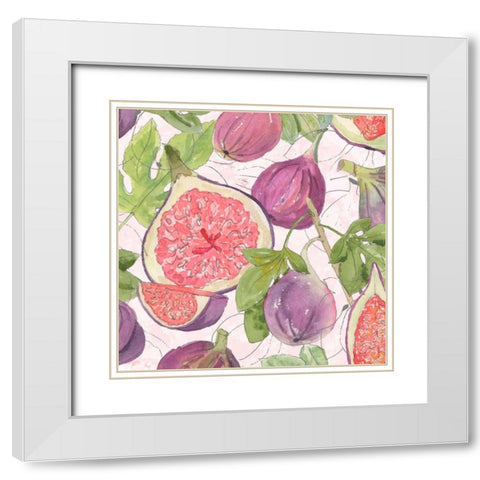 Fig Medley II White Modern Wood Framed Art Print with Double Matting by Mark, Leslie
