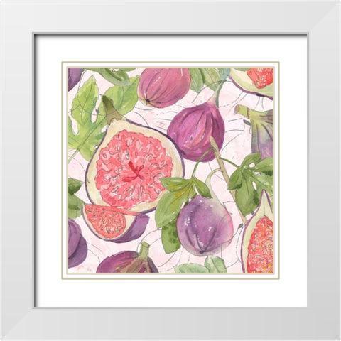 Fig Medley II White Modern Wood Framed Art Print with Double Matting by Mark, Leslie