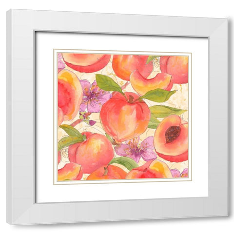 Peach Medley I White Modern Wood Framed Art Print with Double Matting by Mark, Leslie