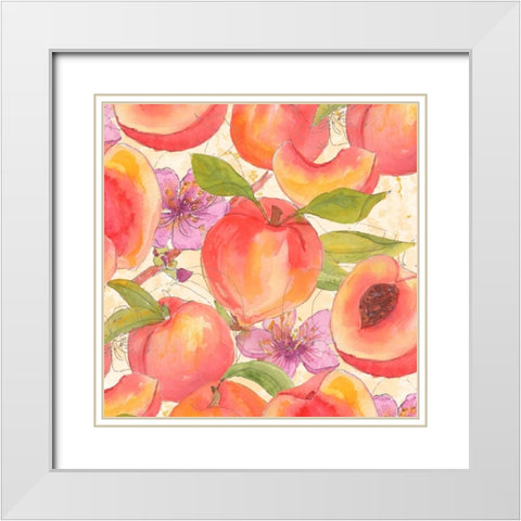 Peach Medley I White Modern Wood Framed Art Print with Double Matting by Mark, Leslie