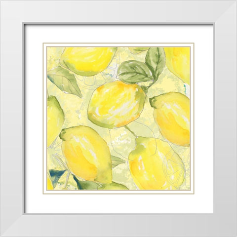 Lemon Medley I White Modern Wood Framed Art Print with Double Matting by Mark, Leslie