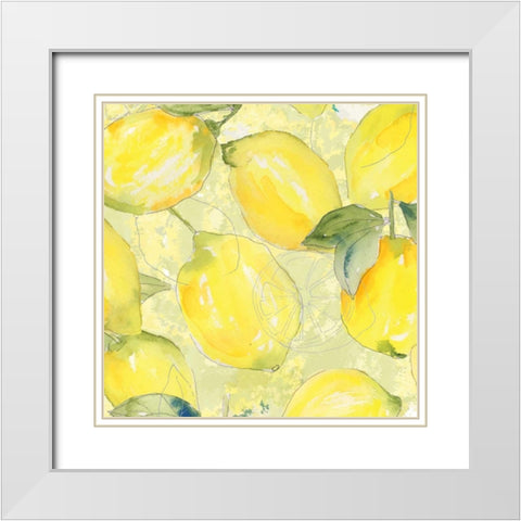 Lemon Medley II White Modern Wood Framed Art Print with Double Matting by Mark, Leslie