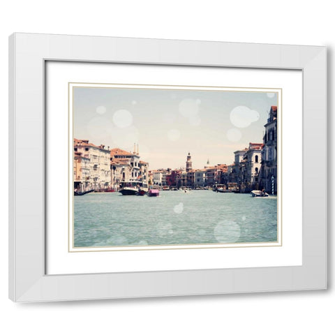 Venice Bokeh I White Modern Wood Framed Art Print with Double Matting by Coomes, Sylvia
