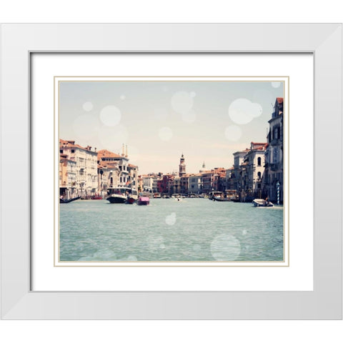 Venice Bokeh I White Modern Wood Framed Art Print with Double Matting by Coomes, Sylvia
