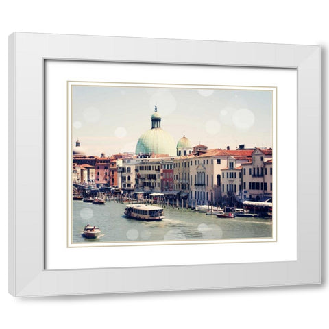 Venice Bokeh II White Modern Wood Framed Art Print with Double Matting by Coomes, Sylvia