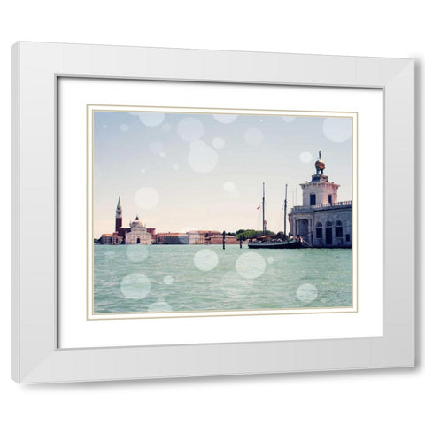 Venice Bokeh VII White Modern Wood Framed Art Print with Double Matting by Coomes, Sylvia