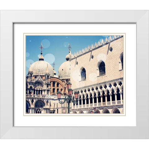 Venice Bokeh IX White Modern Wood Framed Art Print with Double Matting by Coomes, Sylvia