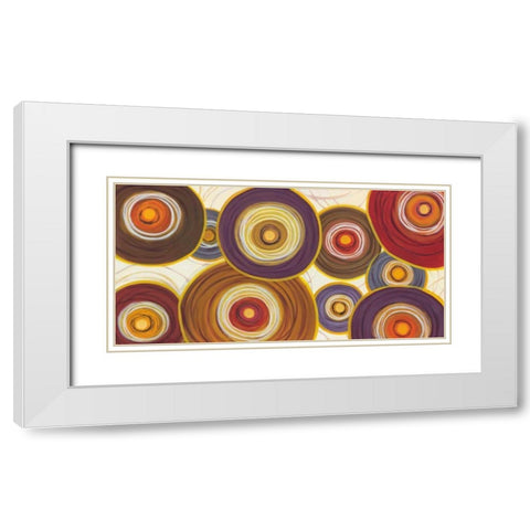 Round-A-Bout I White Modern Wood Framed Art Print with Double Matting by joy, Julie