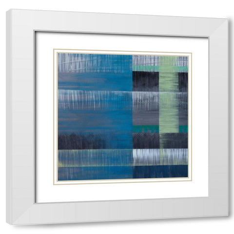 Vibrations I White Modern Wood Framed Art Print with Double Matting by joy, Julie