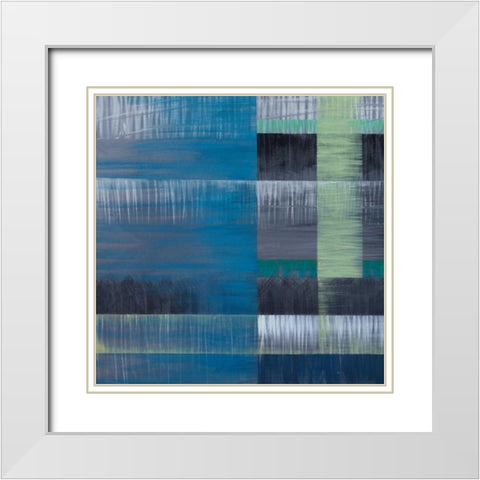 Vibrations I White Modern Wood Framed Art Print with Double Matting by joy, Julie