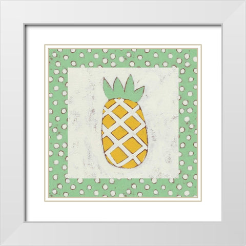Pineapple Vacation II White Modern Wood Framed Art Print with Double Matting by Zarris, Chariklia