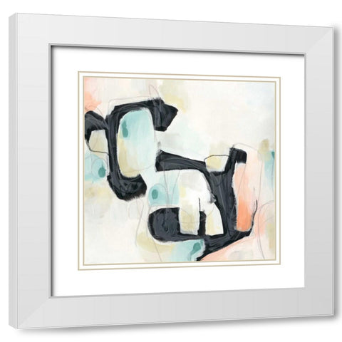 Pastel Horizon I White Modern Wood Framed Art Print with Double Matting by Vess, June Erica