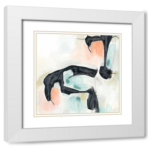 Pastel Horizon II White Modern Wood Framed Art Print with Double Matting by Vess, June Erica