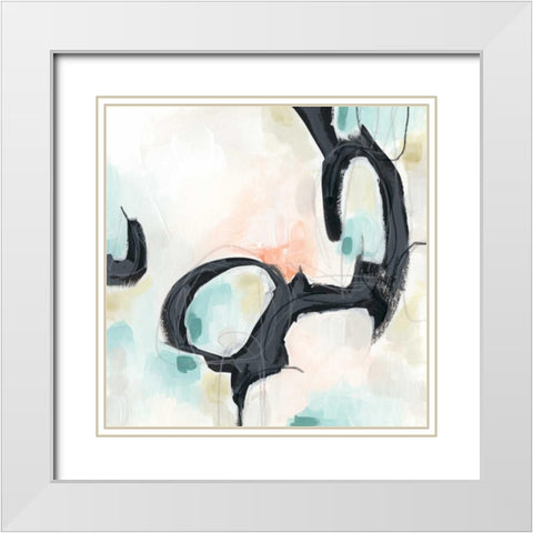 Pastel Horizon IV White Modern Wood Framed Art Print with Double Matting by Vess, June Erica