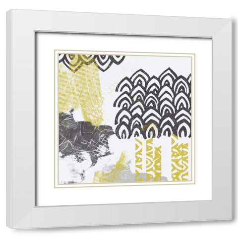 Block Print Abstract I White Modern Wood Framed Art Print with Double Matting by Vess, June Erica
