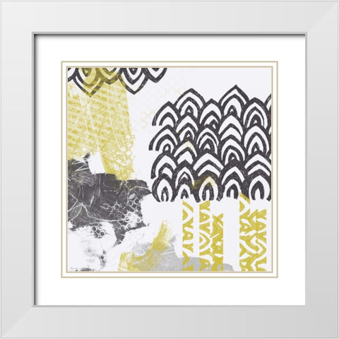 Block Print Abstract I White Modern Wood Framed Art Print with Double Matting by Vess, June Erica
