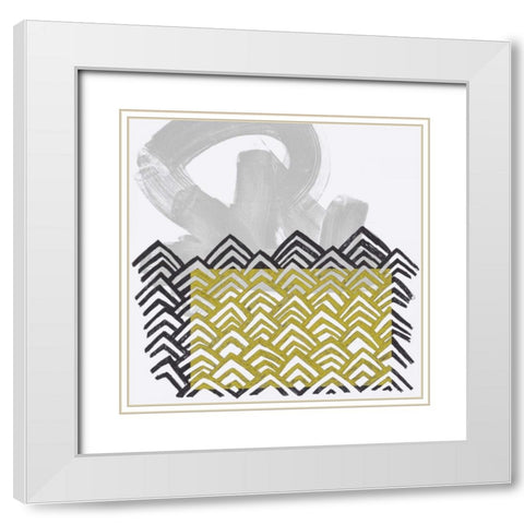 Block Print Abstract II White Modern Wood Framed Art Print with Double Matting by Vess, June Erica