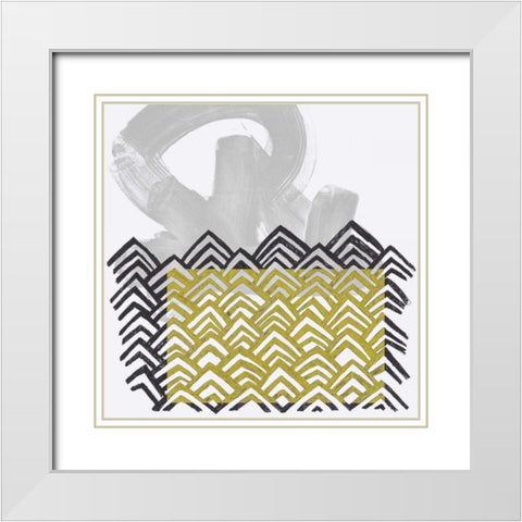 Block Print Abstract II White Modern Wood Framed Art Print with Double Matting by Vess, June Erica