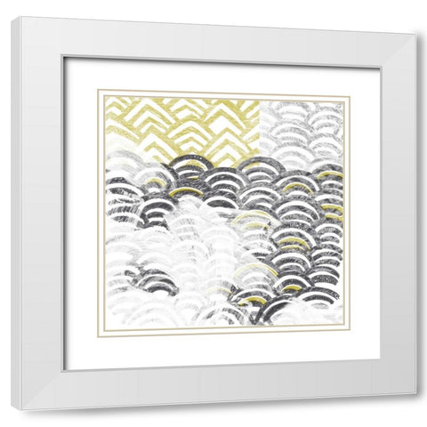 Block Print Abstract III White Modern Wood Framed Art Print with Double Matting by Vess, June Erica
