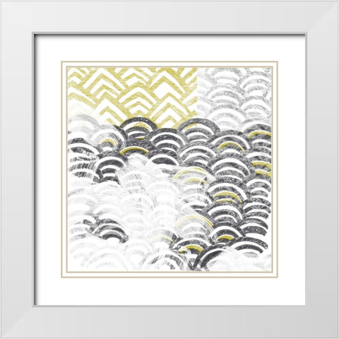 Block Print Abstract III White Modern Wood Framed Art Print with Double Matting by Vess, June Erica