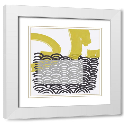 Block Print Abstract IV White Modern Wood Framed Art Print with Double Matting by Vess, June Erica