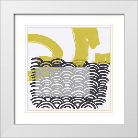 Block Print Abstract IV White Modern Wood Framed Art Print with Double Matting by Vess, June Erica