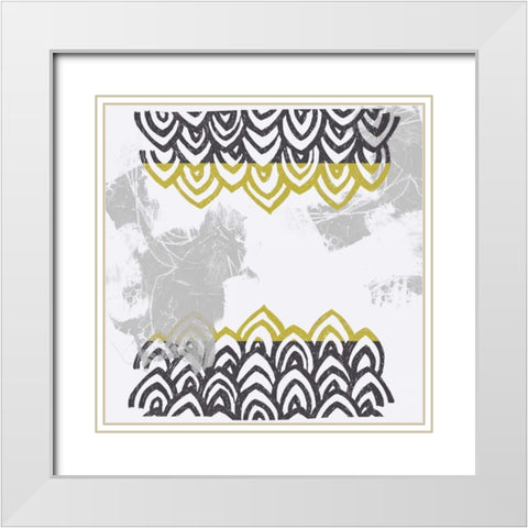 Block Print Abstract V White Modern Wood Framed Art Print with Double Matting by Vess, June Erica