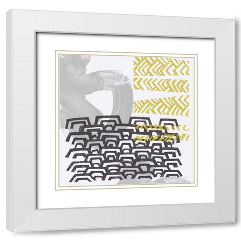 Block Print Abstract VI White Modern Wood Framed Art Print with Double Matting by Vess, June Erica