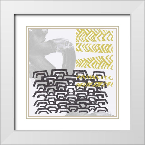 Block Print Abstract VI White Modern Wood Framed Art Print with Double Matting by Vess, June Erica