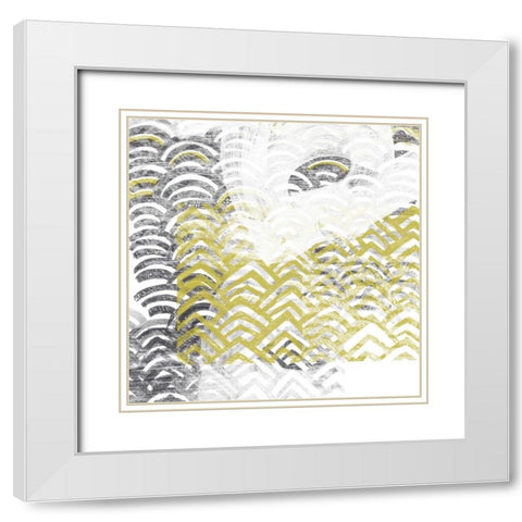 Block Print Abstract VII White Modern Wood Framed Art Print with Double Matting by Vess, June Erica