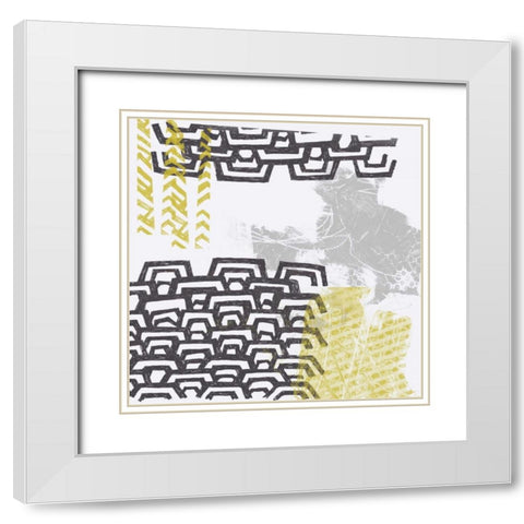 Block Print Abstract VIII White Modern Wood Framed Art Print with Double Matting by Vess, June Erica