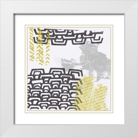 Block Print Abstract VIII White Modern Wood Framed Art Print with Double Matting by Vess, June Erica