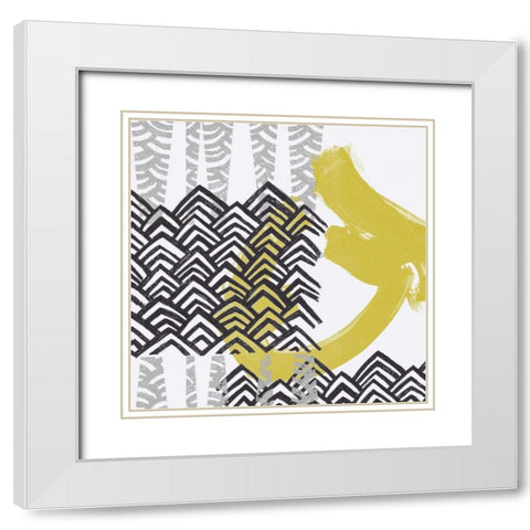 Block Print Abstract IX White Modern Wood Framed Art Print with Double Matting by Vess, June Erica