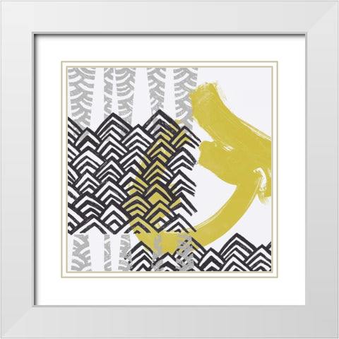 Block Print Abstract IX White Modern Wood Framed Art Print with Double Matting by Vess, June Erica