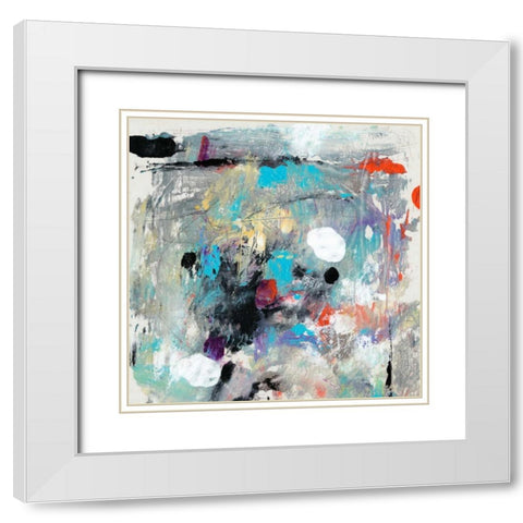 Jostle IV White Modern Wood Framed Art Print with Double Matting by OToole, Tim