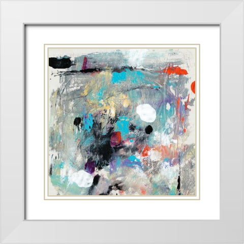 Jostle IV White Modern Wood Framed Art Print with Double Matting by OToole, Tim