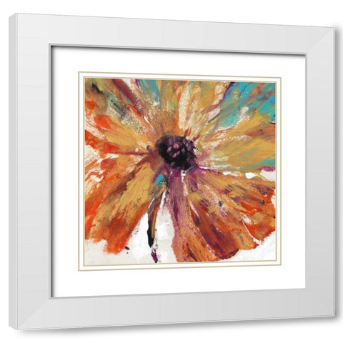 Orange Splash I White Modern Wood Framed Art Print with Double Matting by OToole, Tim