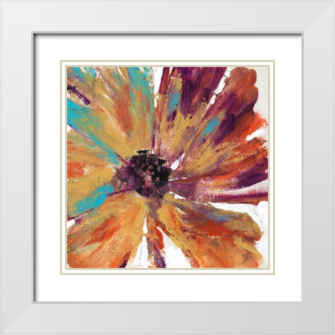 Orange Splash II White Modern Wood Framed Art Print with Double Matting by OToole, Tim