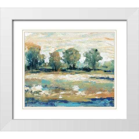 Blue Shade II White Modern Wood Framed Art Print with Double Matting by OToole, Tim