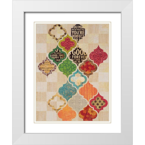 Moroccan Mod I White Modern Wood Framed Art Print with Double Matting by Perkins, Greg