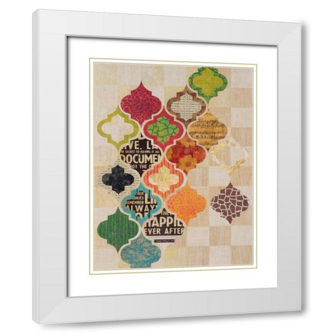 Moroccan Mod II White Modern Wood Framed Art Print with Double Matting by Perkins, Greg