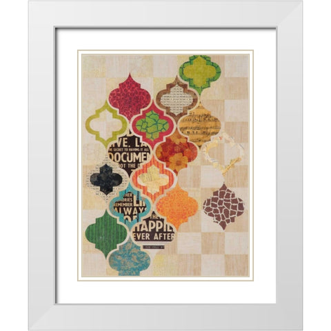 Moroccan Mod II White Modern Wood Framed Art Print with Double Matting by Perkins, Greg