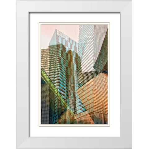 Double Take VII White Modern Wood Framed Art Print with Double Matting by Perkins, Greg