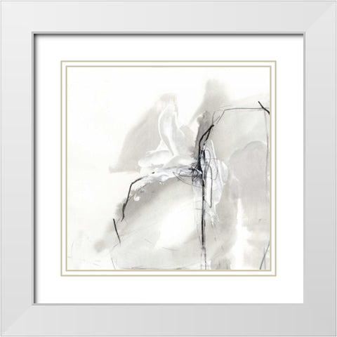 Monochrome Gestures I White Modern Wood Framed Art Print with Double Matting by Vess, June Erica